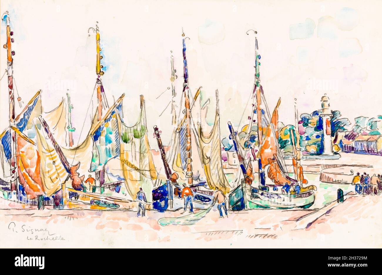 Paul Signac, la Rochelle, peinture de paysage, vers 1911 Banque D'Images