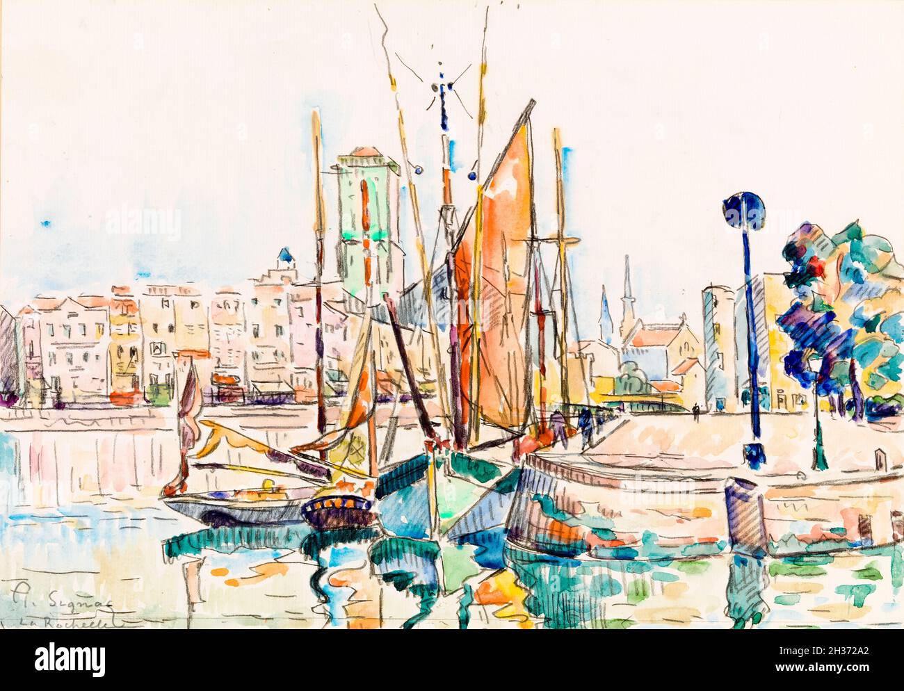 Paul Signac, la Rochelle, peinture de paysage, vers 1911 Banque D'Images