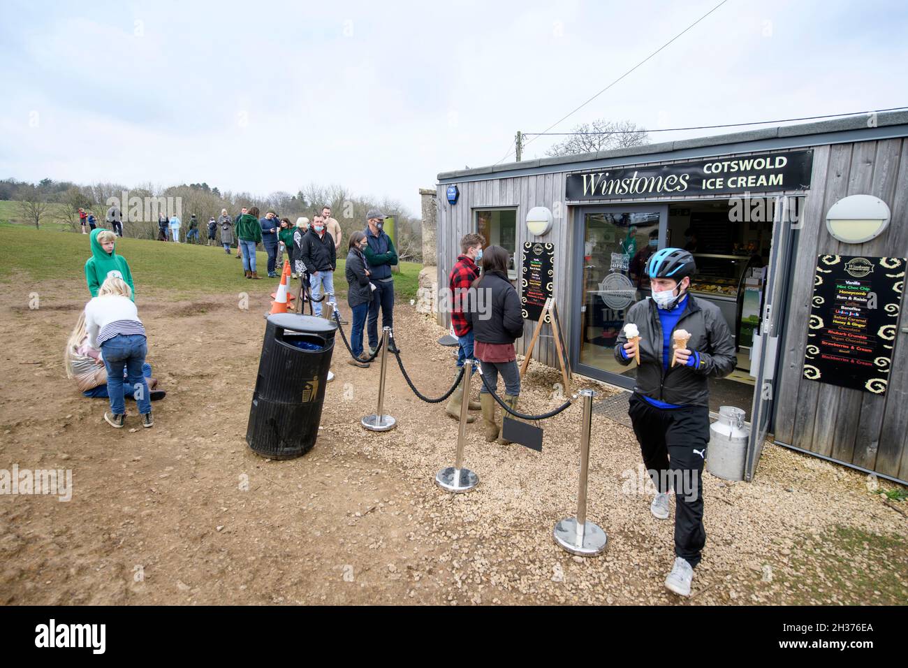 Winstone Ice Cream on Rodborough Common à Stroud, Gloucestershire. Banque D'Images