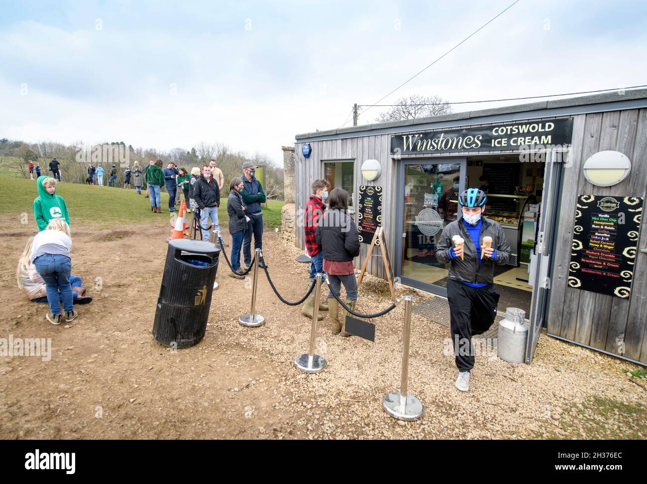 Winstone Ice Cream on Rodborough Common à Stroud, Gloucestershire. Banque D'Images