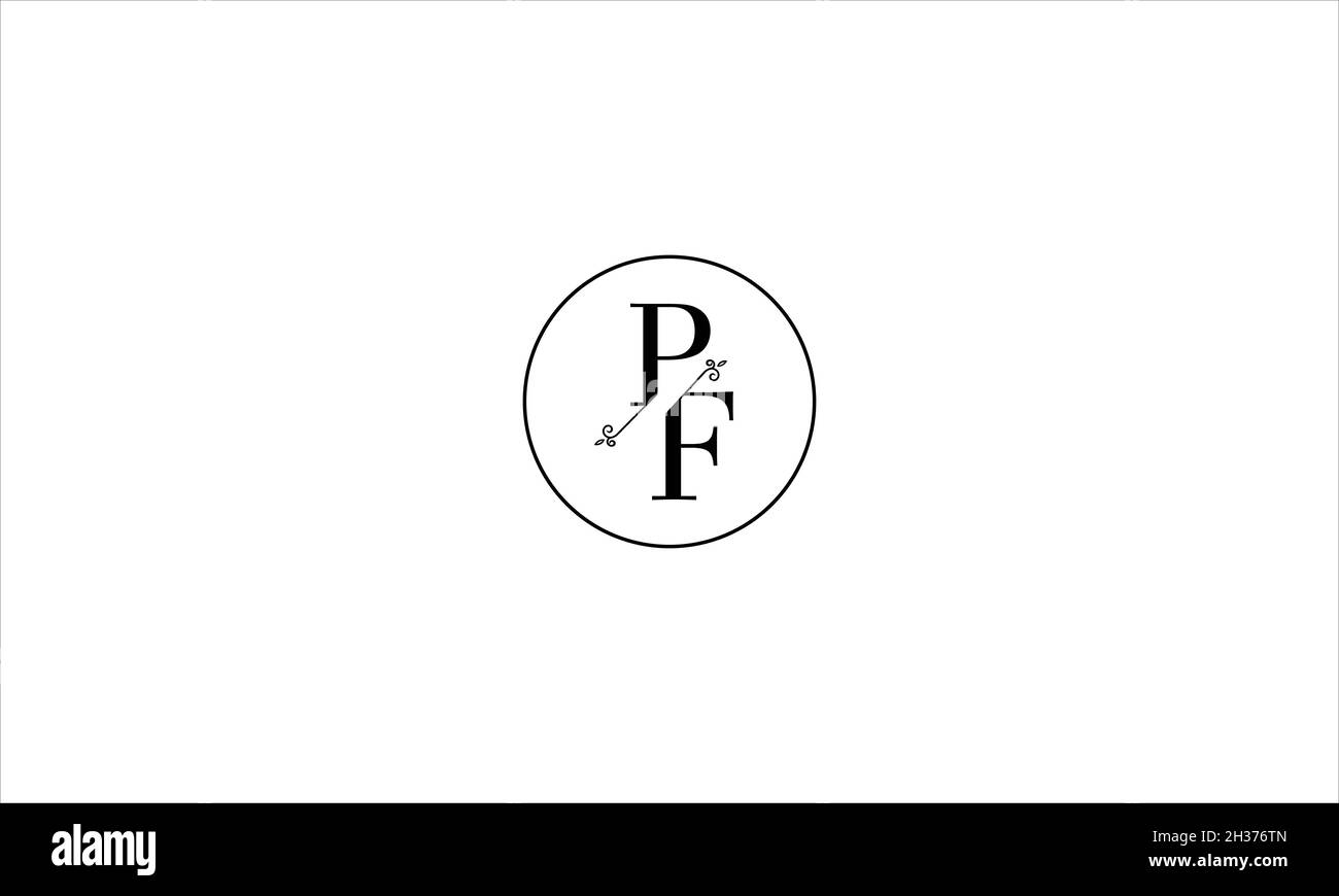 LOGO « LETTRES PF » AVEC EFFET D'ESPACE NÉGATIF POUR L'UTILISATION D'ILLUSTRATIONS Illustration de Vecteur