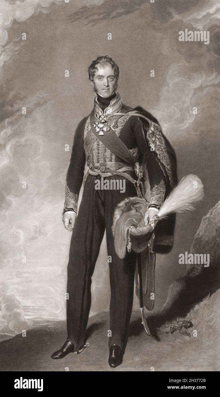 Henry William Paget, 1er marquis d'Anglesey, Baron Paget de Beaudésert, 4ème comte d'Uxbridge, 1768 - 1854.Officier et politicien de l'armée britannique.Après la peinture de Thomas Lawrence. Banque D'Images