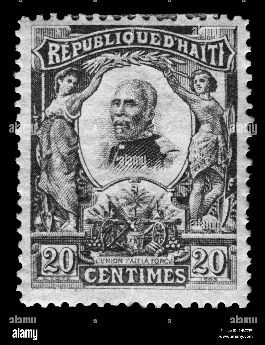 Imprimé timbres en Haïti, portrait Banque D'Images