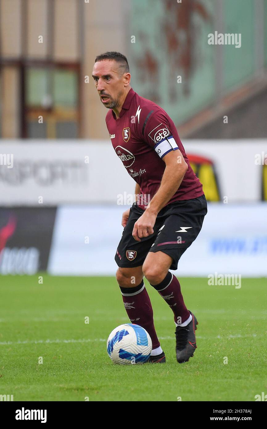 Franck Ribery des États-Unis Salernitana 1919 en action pendant la série Un match entre les États-Unis Salernitana 1919 et le FC Empoli au Stadio Arechi, Salerno, Italie on Banque D'Images