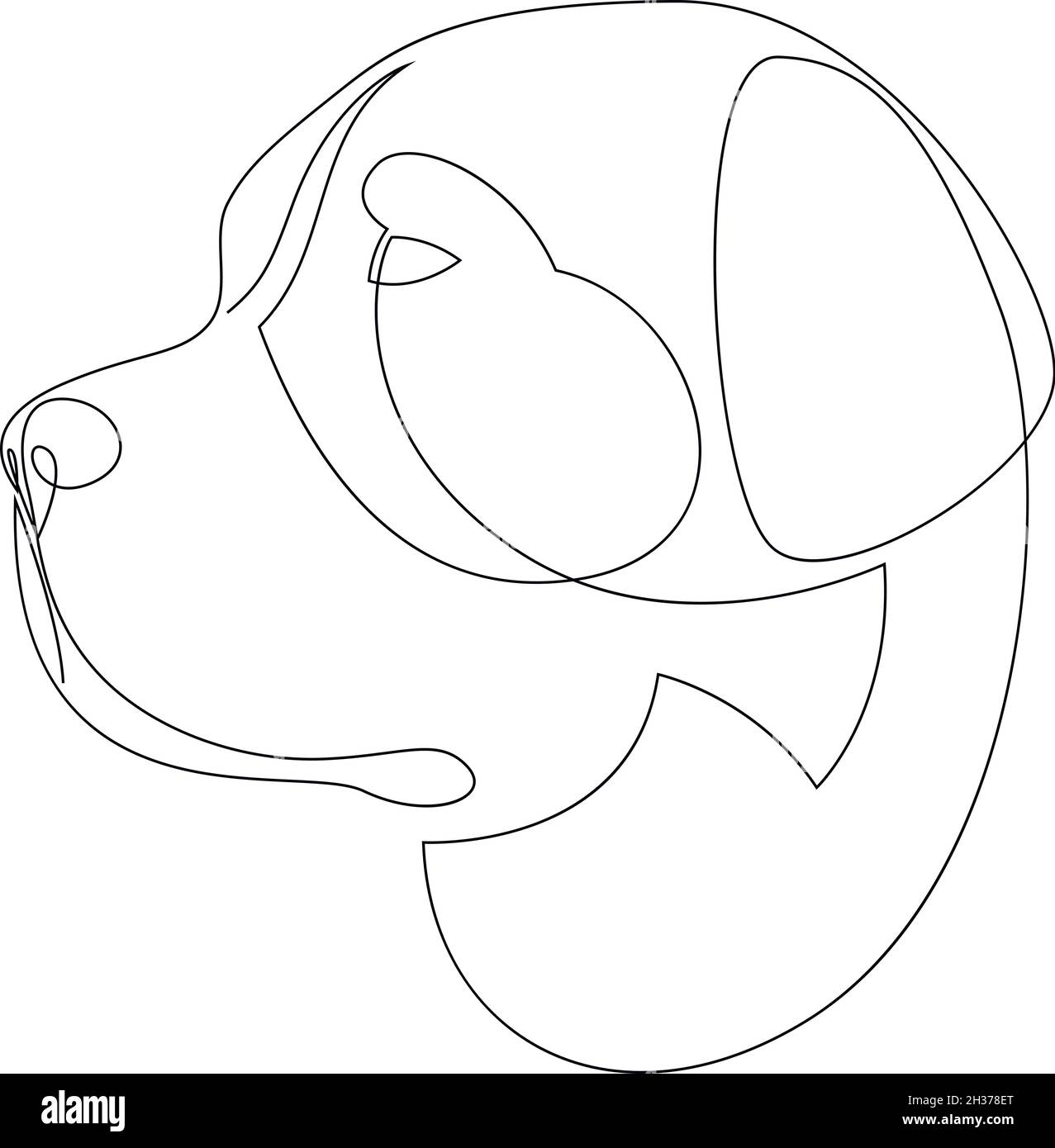 Icône de vecteur de chien Saint-Bernard en style de contour pour le Web Illustration de Vecteur