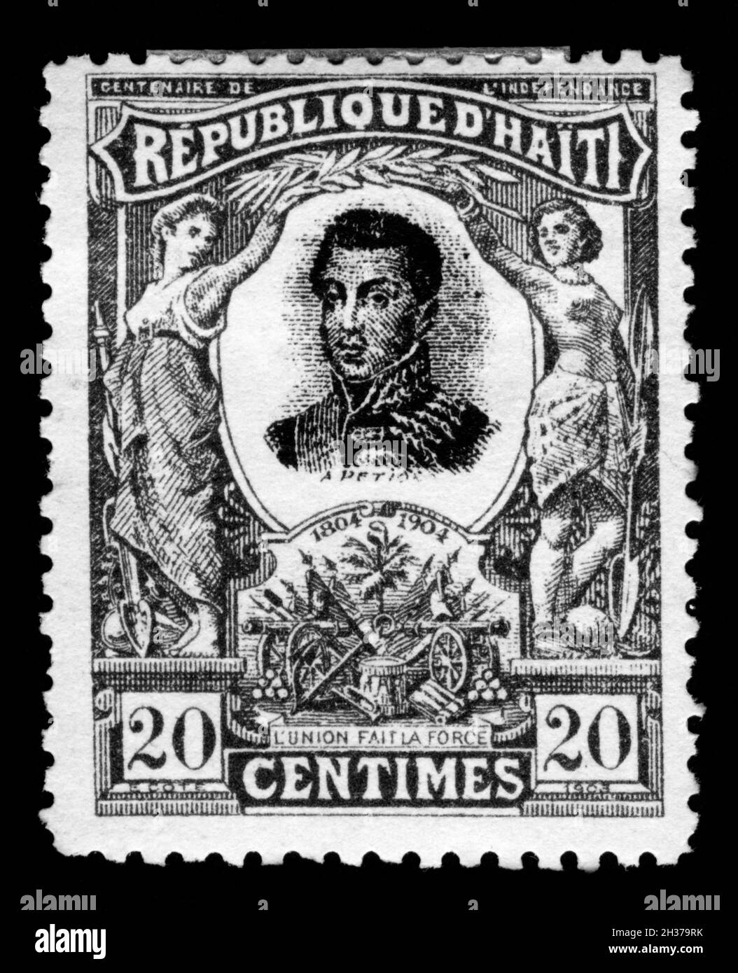 Imprimé timbres en Haïti, Force Banque D'Images