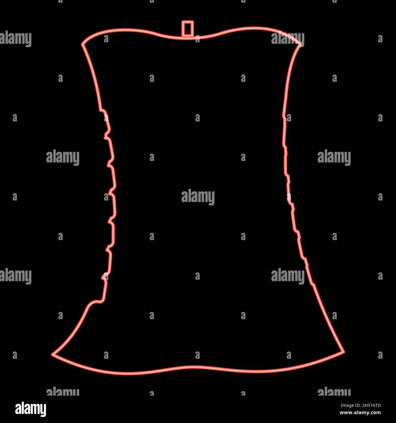 Néon pomme coeur rouge couleur vecteur illustration plate style lumière image Illustration de Vecteur