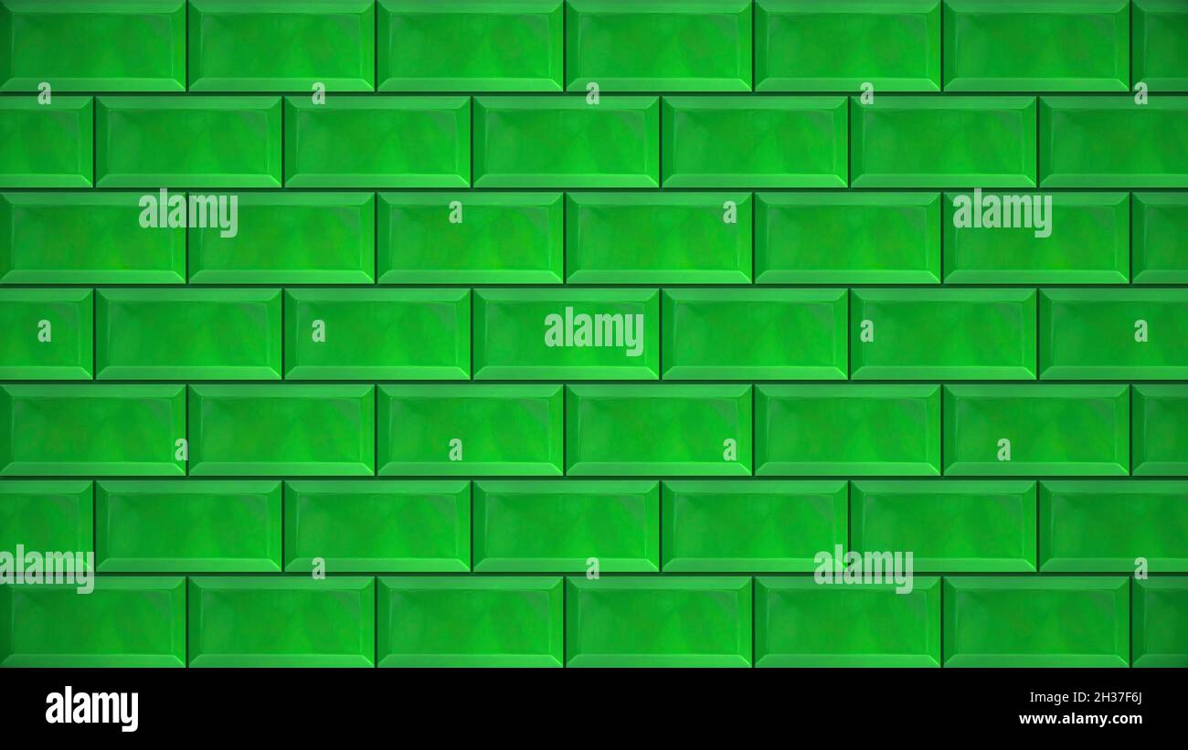Rectangles verts abstraits construisant un mur sur fond gris, motion design.Animation.Les briques volantes sont rangées horizontales droites. Banque D'Images