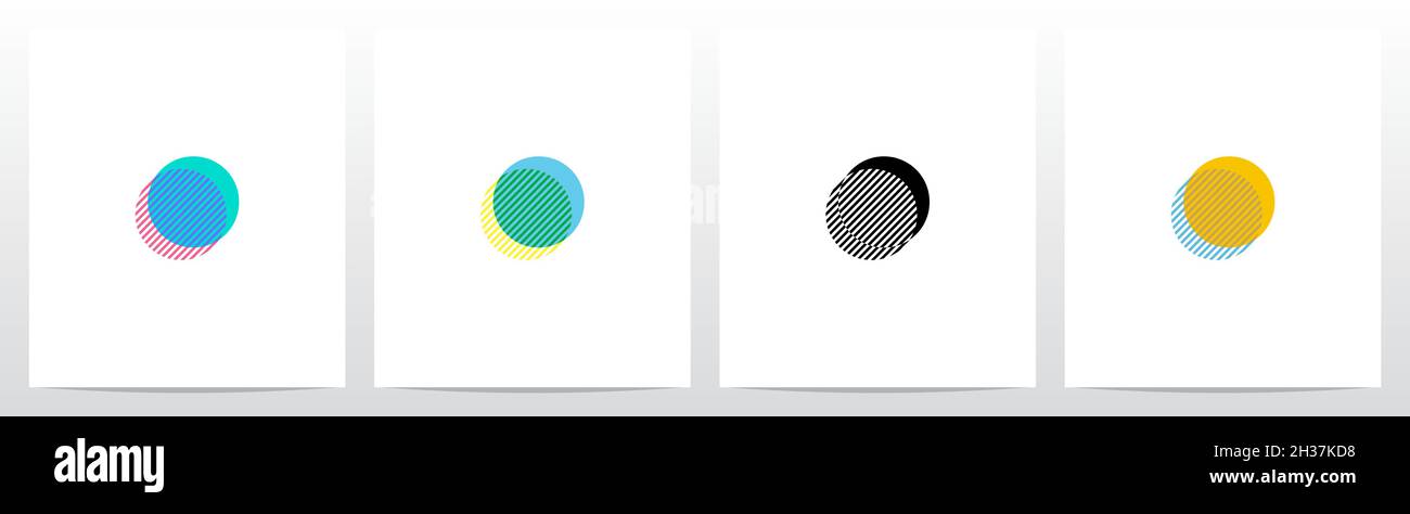 Rayures sur le logo de la lettre de premier plan O Illustration de Vecteur