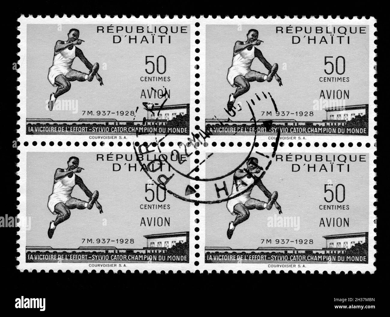 Imprimé timbres en Haïti, sport Banque D'Images