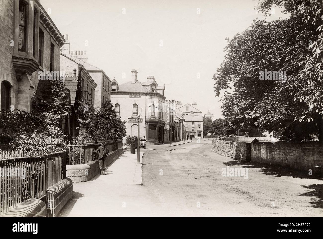 Photo ancienne de la fin du XIXe ou du début du XXe siècle : High Street, Boston Spa, Suffolk Banque D'Images