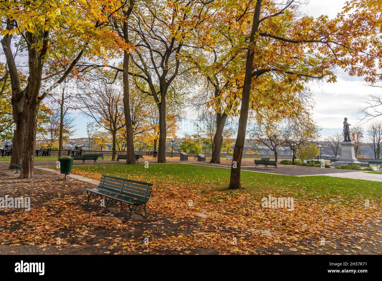 Québec, Canada - octobre 20 2021 : lieu historique national du parc Montmorency.La vieille ville de Québec en automne. Banque D'Images