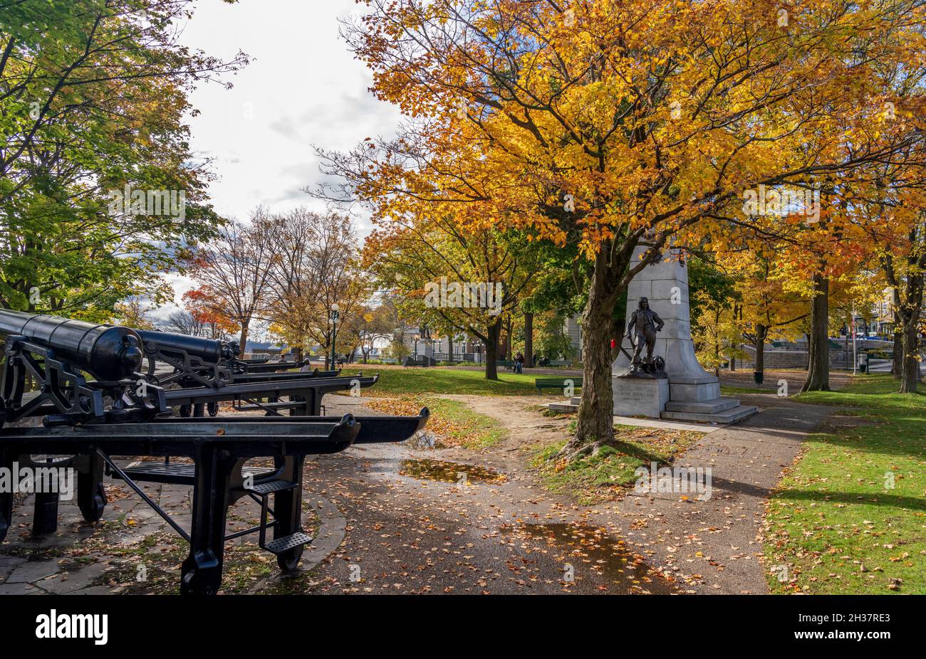 Québec, Canada - octobre 20 2021 : lieu historique national du parc Montmorency.La vieille ville de Québec en automne. Banque D'Images