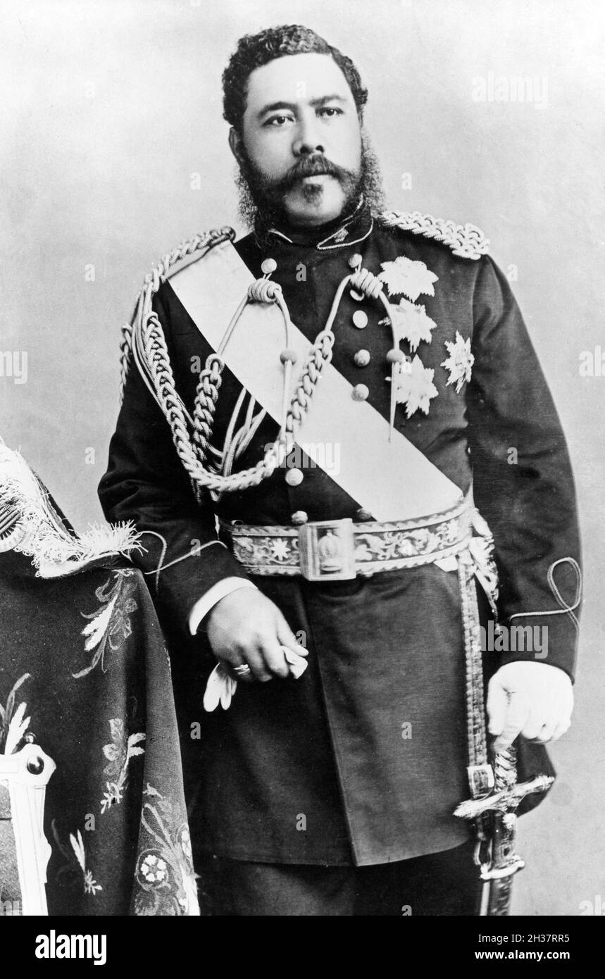Roi Kalakaua (1836-1891), le dernier roi d'Hawaï et l'avant-dernier monarque du royaume. Banque D'Images
