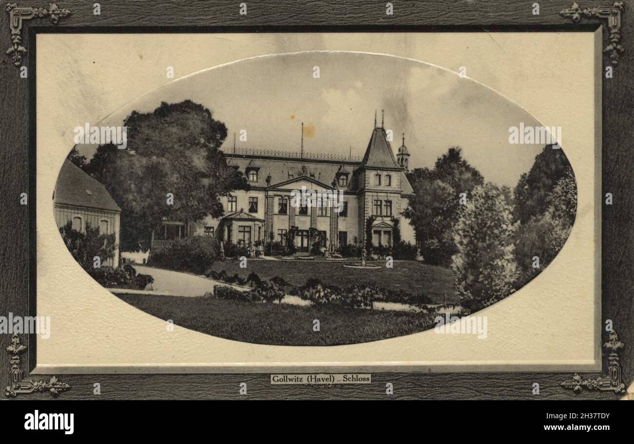 Schloß Gollwitz an der Havel, Brandebourg an der Havel, Brandebourg, Deutschland, Ansicht von ca 1910, digitale Reproduktion einer gemeinfreien Postkarte Banque D'Images