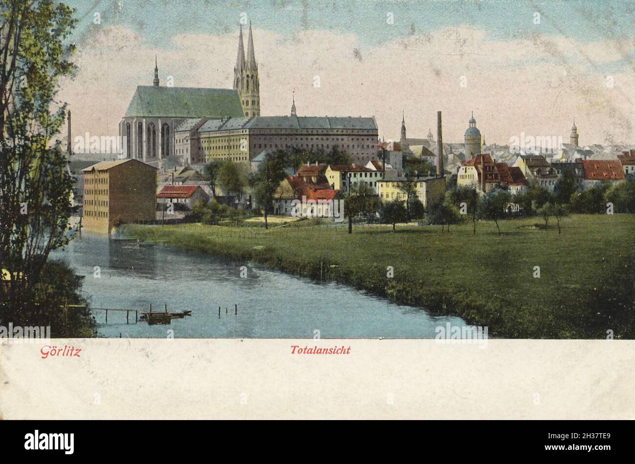 Gesamtansicht von Görlitz, Sachsen, Deutschland, Ansicht von CA 1910, digitale Reproduktion einer gemeinfreien Postkarte Banque D'Images