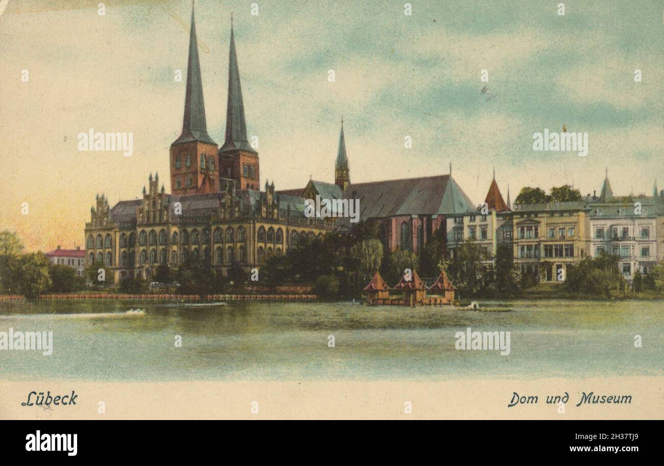 Dom von Lübeck, Schleswig-Holstein, Allemagne, Ansicht von CA 1910, digital Reproduktion einer gemeinfreien Postkarte Banque D'Images