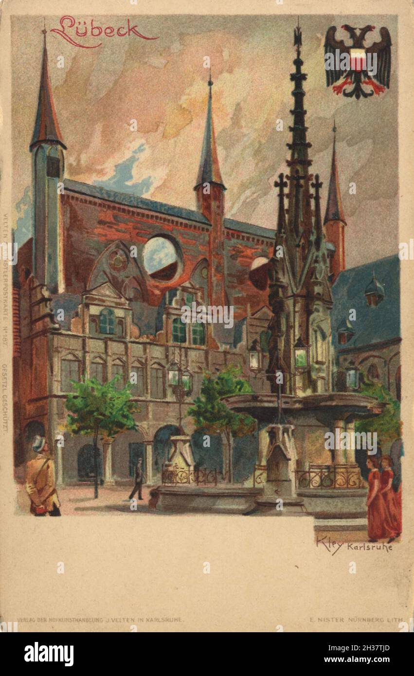 Lübeck, Schleswig-Holstein, Allemagne, Ansicht von CA 1910, digital Reproduktion einer gemeinfreien Postkarte Banque D'Images