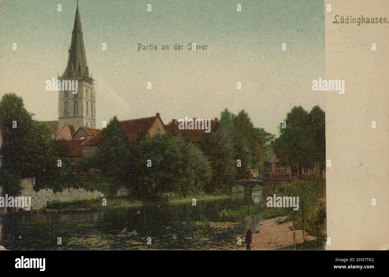Lüdinghausen, Landkreis Coesfeld, Nordrhein-Westfalen, Deutschland, Ansicht von CA 1910, digitale Reproduktion einer gemeinfreien Postkarte Banque D'Images