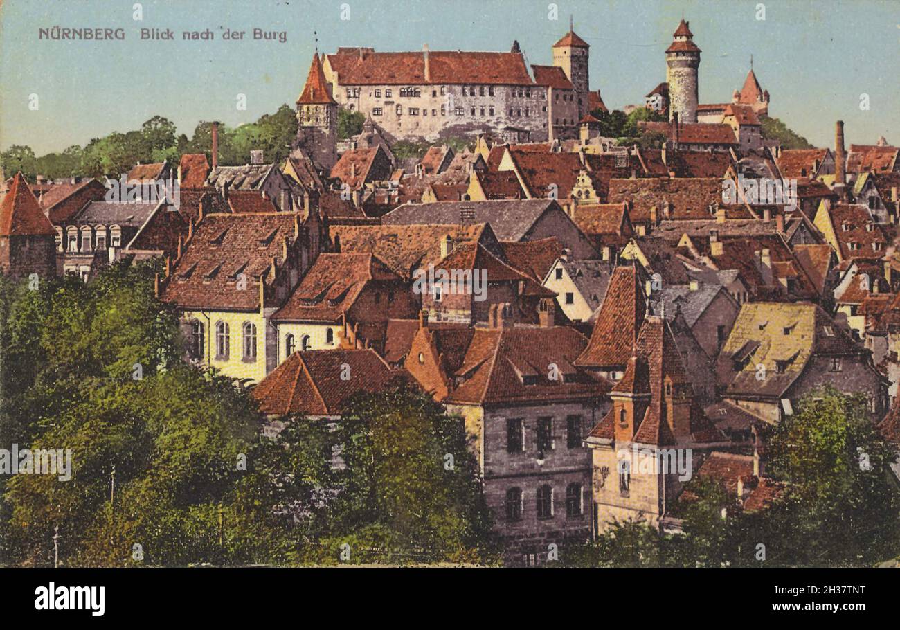 Burg von Nürnberg, Mittelfranken, Bayern, Deutschland, Ansicht von ca 1910, digitale Reproduktion einer gemeinfreien Postkarte Banque D'Images