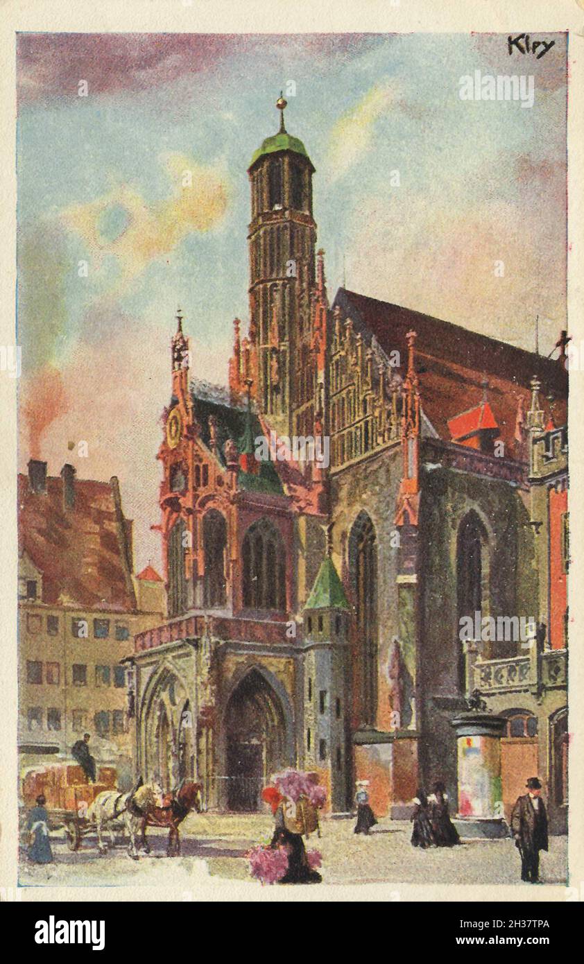 Frauenkirche in Nürnberg, Mittelfranken, Bayern, Deutschland, Ansicht von ca 1910, digitale Reproduktion einer gemeinfreien Postkarte Banque D'Images