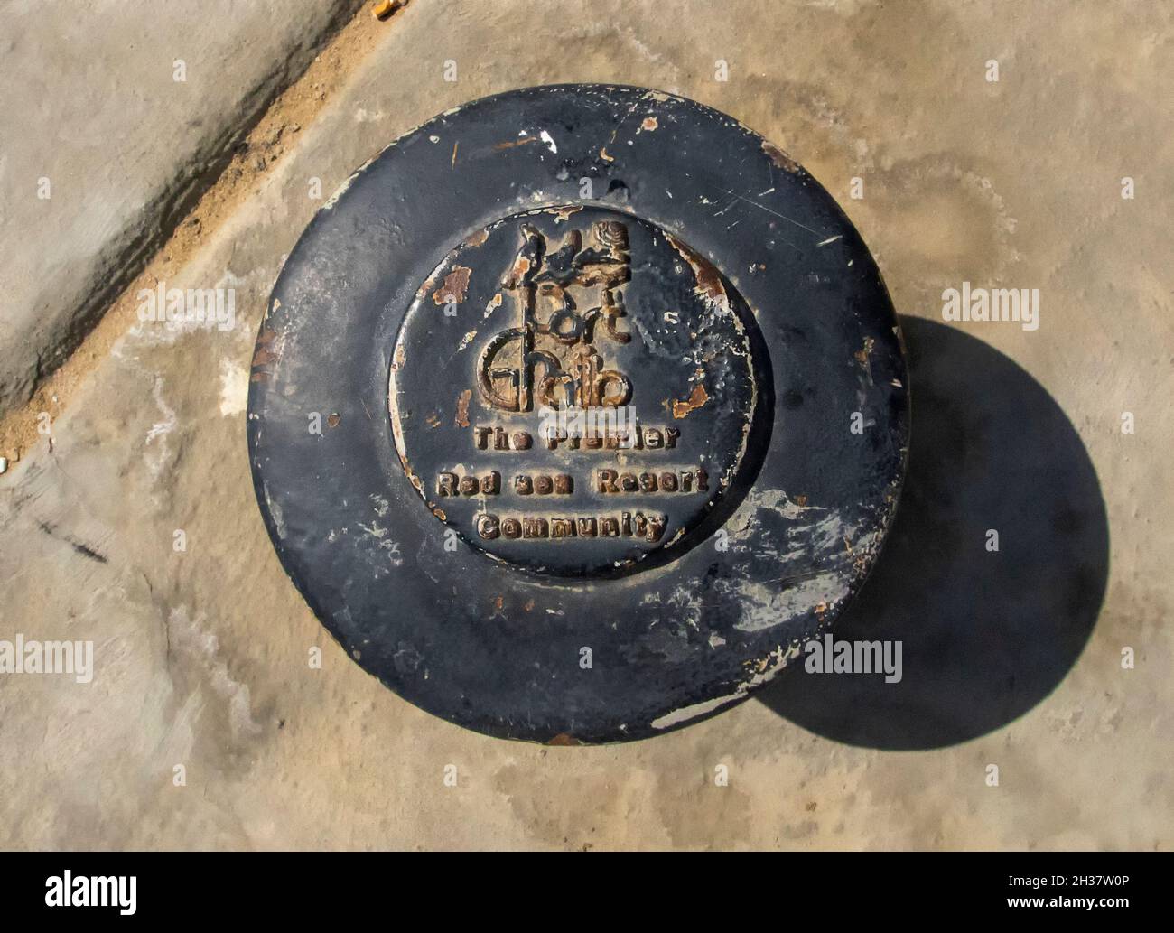 Un point d'amarrage en relief à Port Ghalib en Égypte Banque D'Images