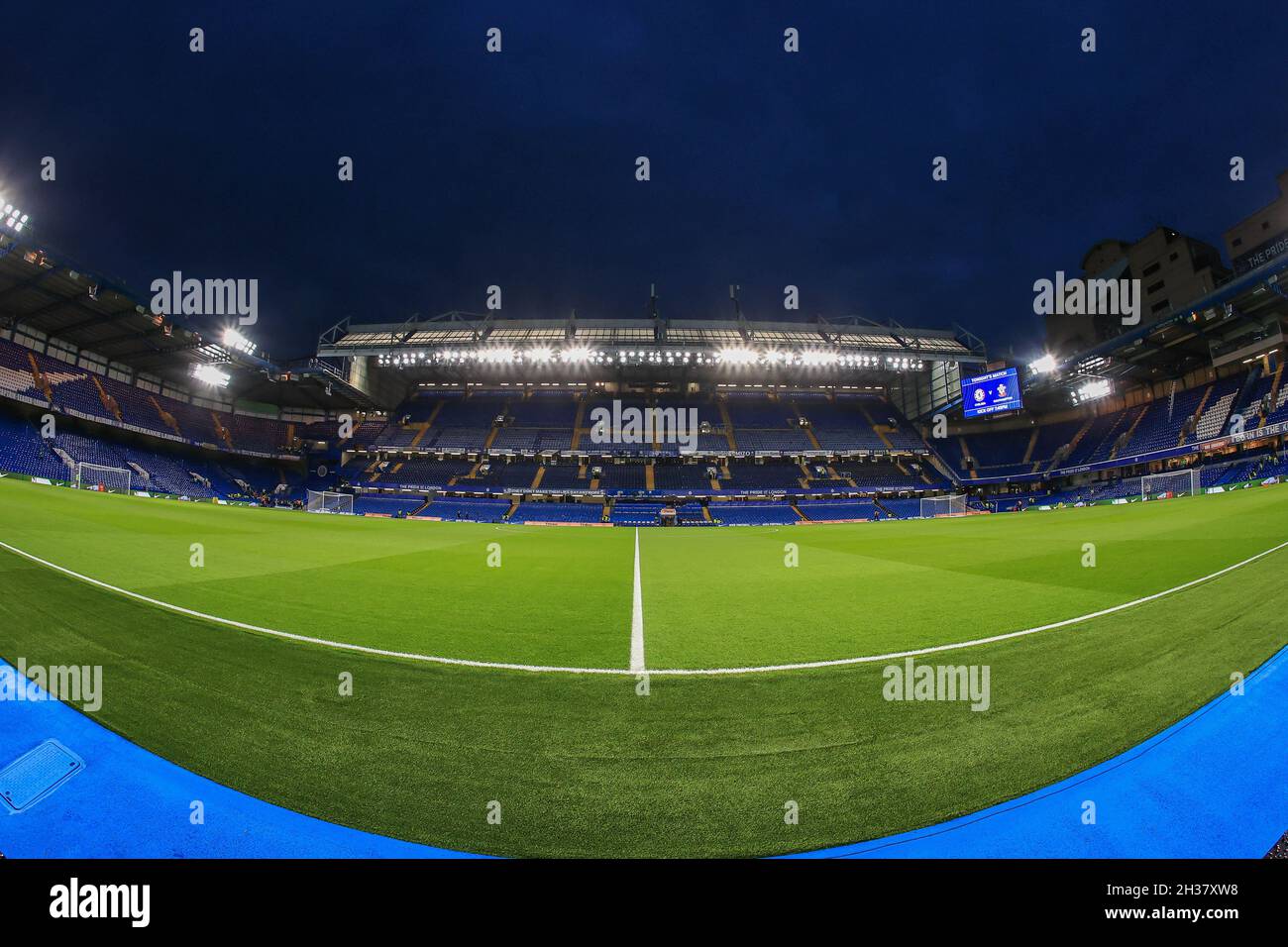 Vue générale sur Stamford Bridge, stade de Chelsea Banque D'Images
