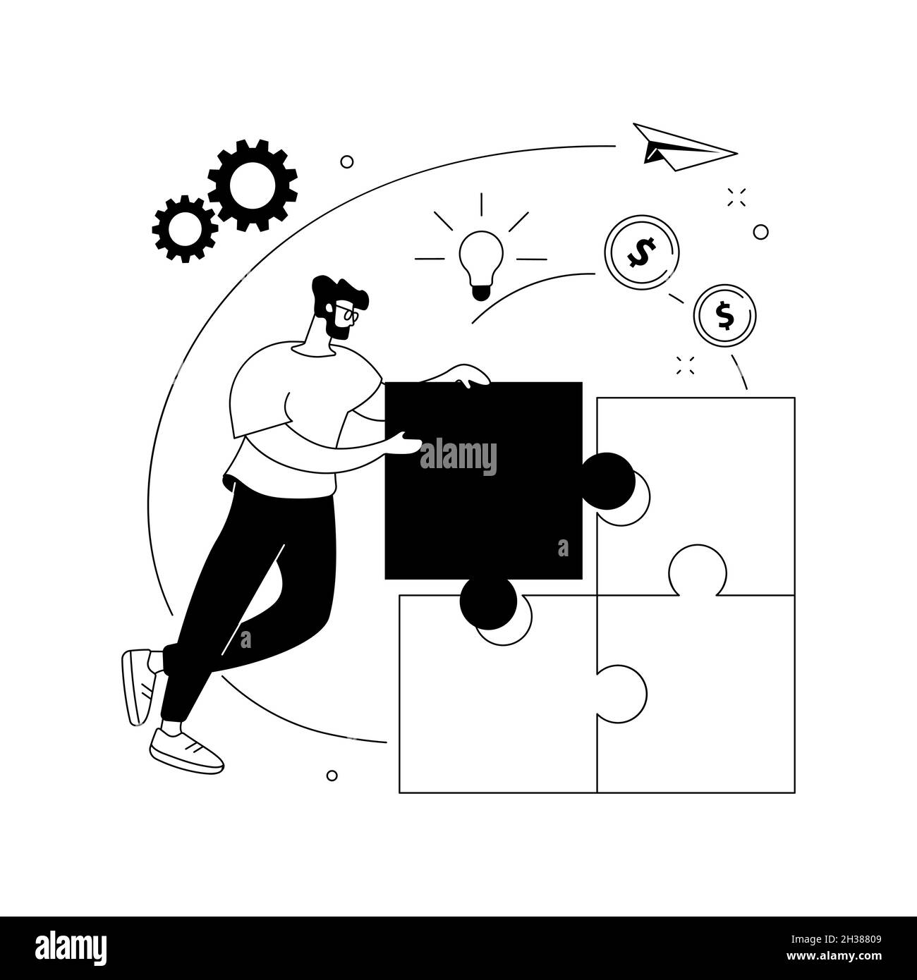 Illustration du vecteur de concept abstrait de la solution d'entreprise. Illustration de Vecteur