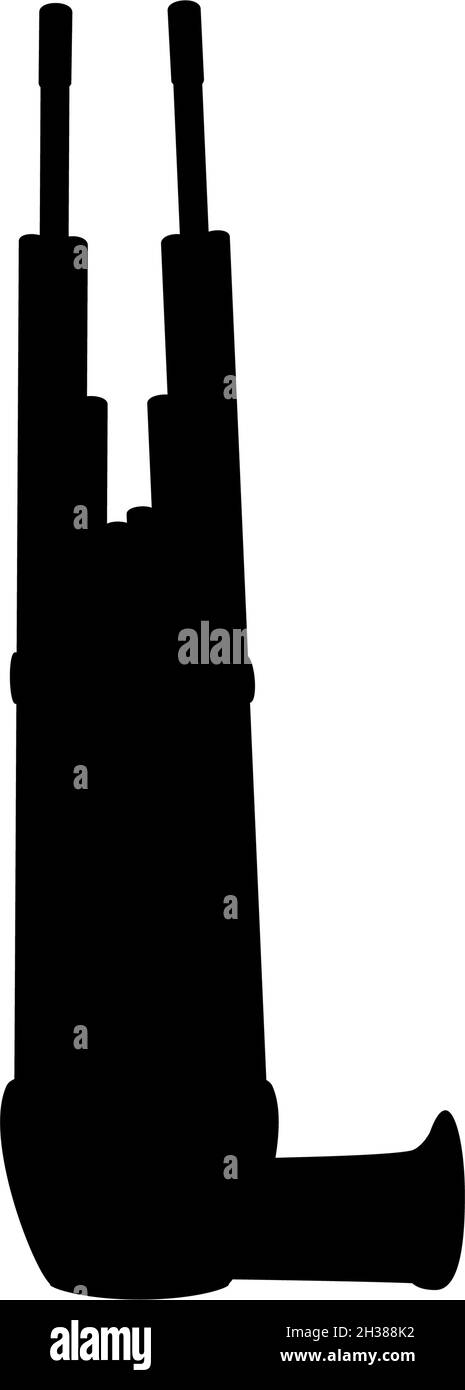Silhouette ancien instrument de vent chinois Sheng. Instrument de musique oriental. Illustration de Vecteur