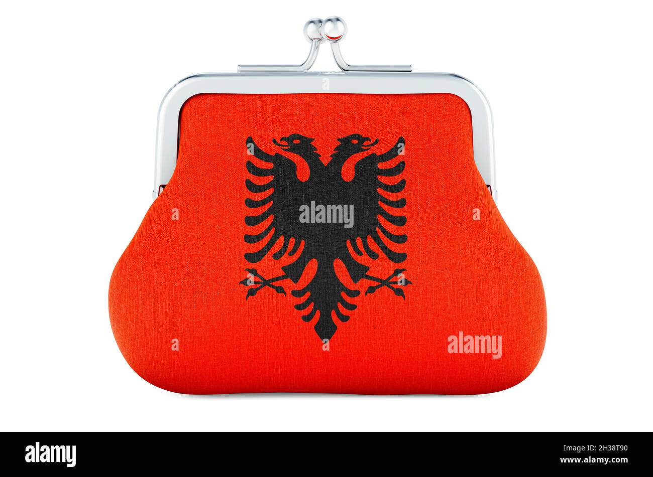 Drapeau albanais.Budget, investissement ou financier, concept bancaire en Albanie.Rendu 3D isolé