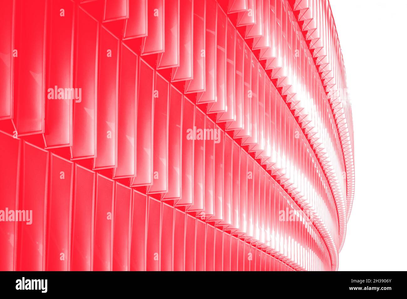 Texture rouge et blanche avec courbe et lignes de tête.Design futuriste Banque D'Images