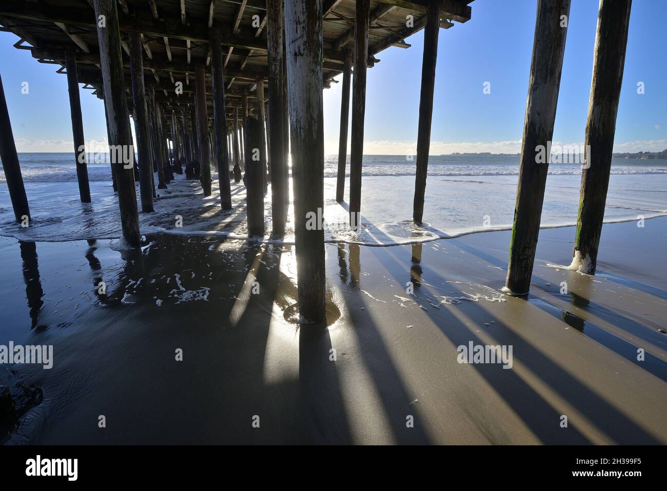 La jetée de la plage d'État de Seacliff, Aptos CA Banque D'Images