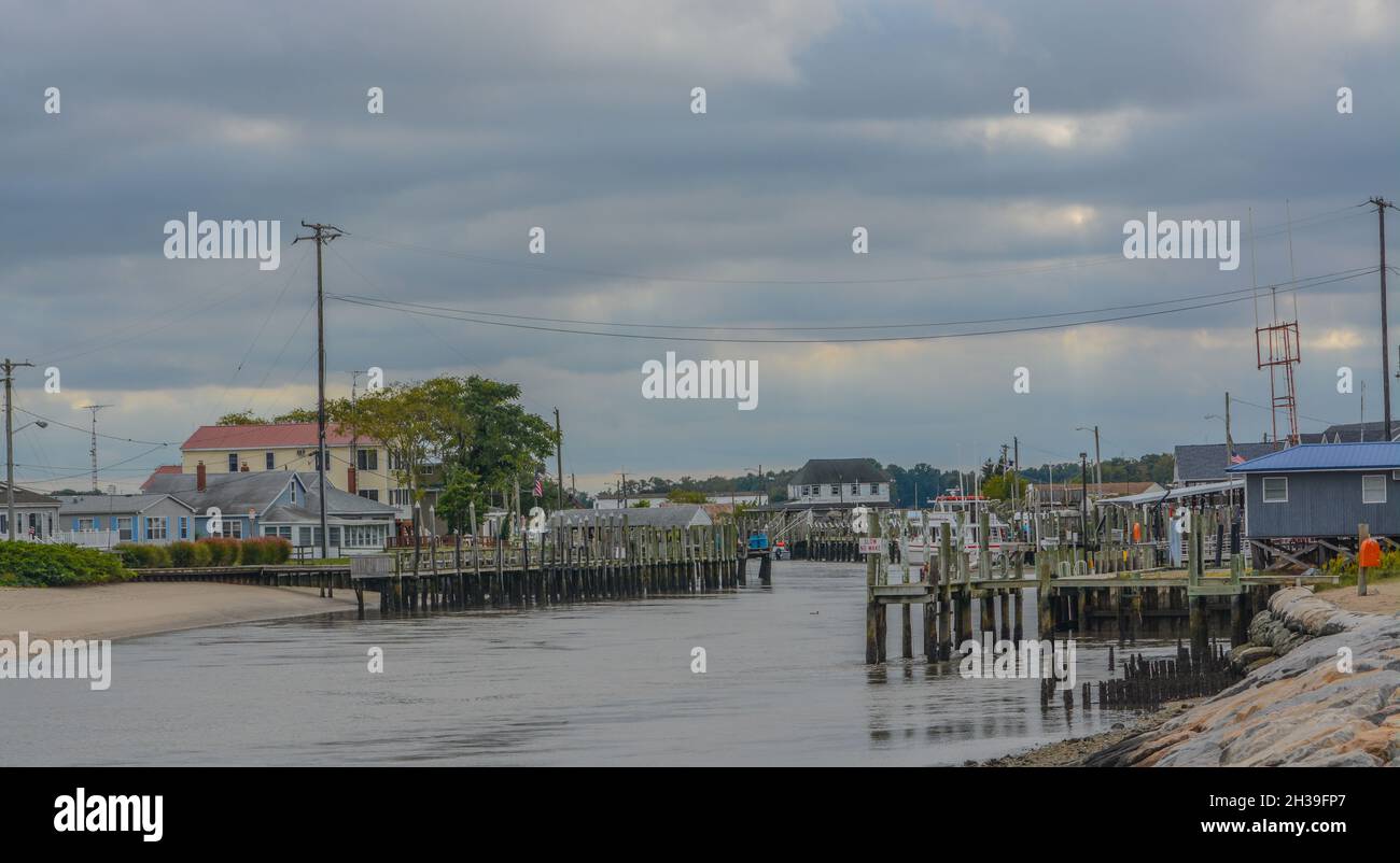 Bowers Beach, à l'embouchure de la rivière Murderkill, dans la baie du Delaware, à Bowers, comté de Kent, Delaware Banque D'Images