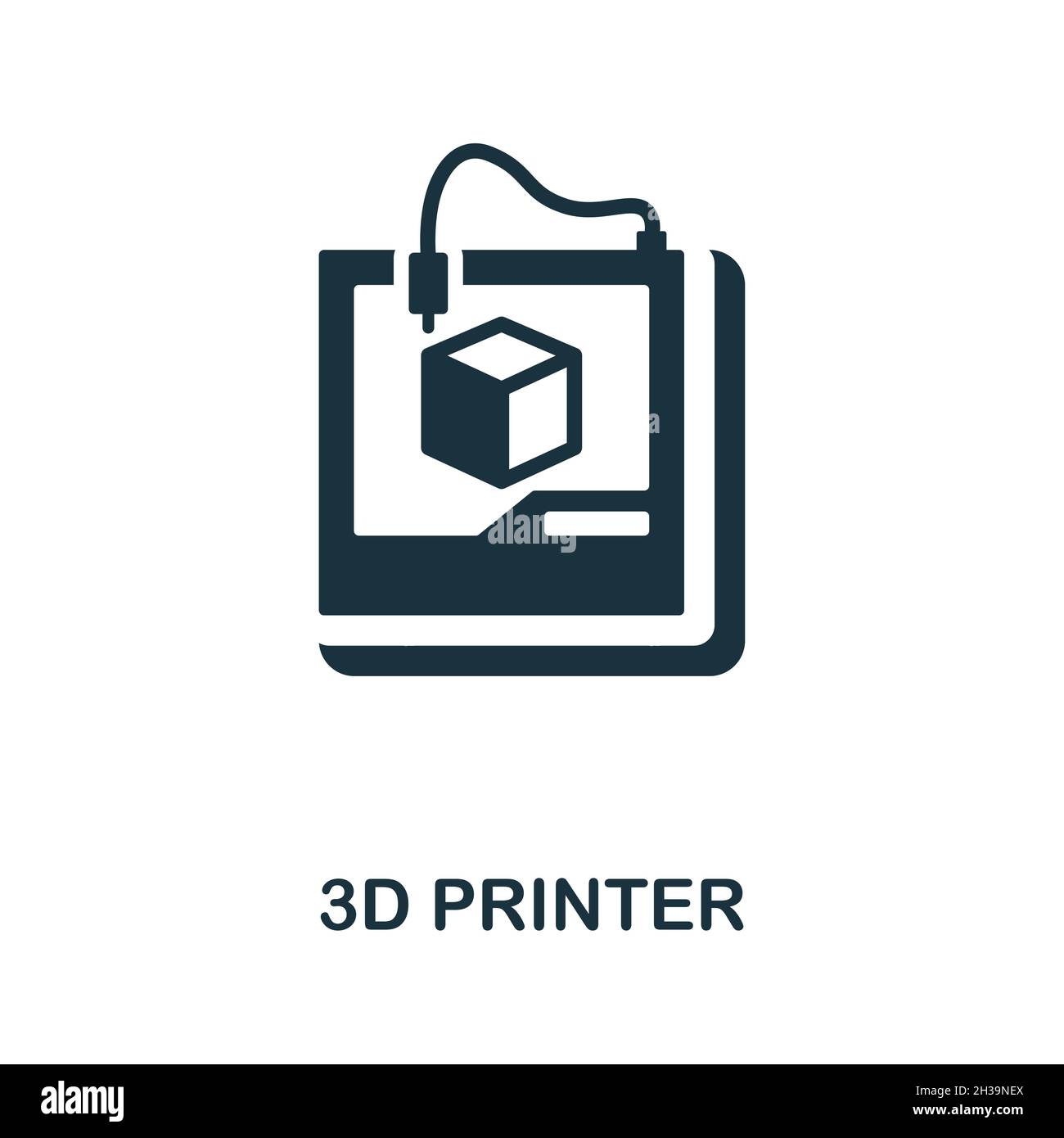 Icône imprimante 3D.Panneau noir de la collection de machines.Icône Creative  3D Printer pour la conception Web, les modèles et les infographies Image  Vectorielle Stock - Alamy