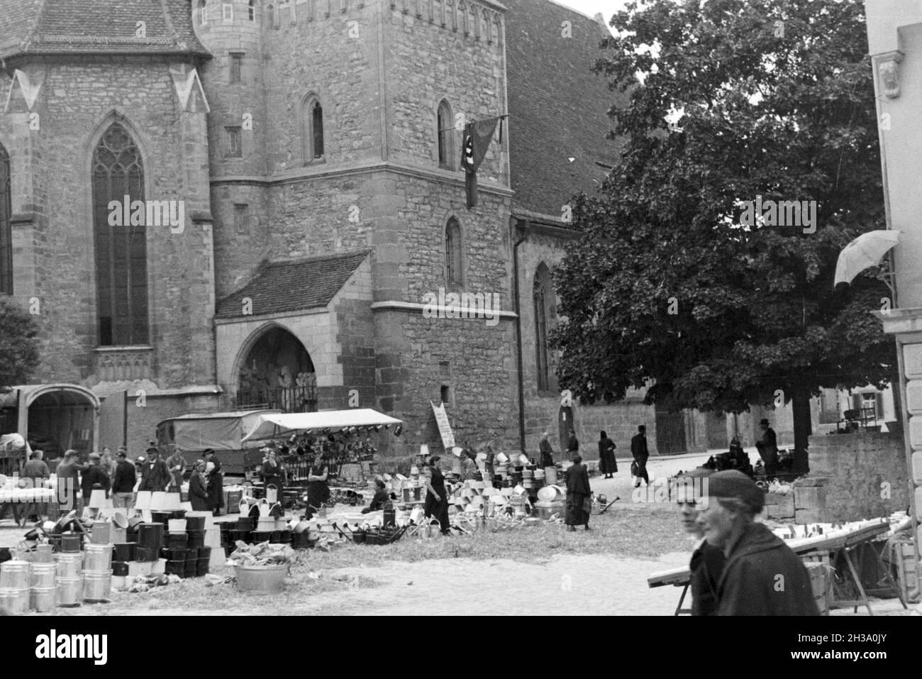 Markt, à Nürnberg, Allemagne Allemagne Années 1930 er Jahre. Jour de marché à Nuremberg, Allemagne 1930. Banque D'Images