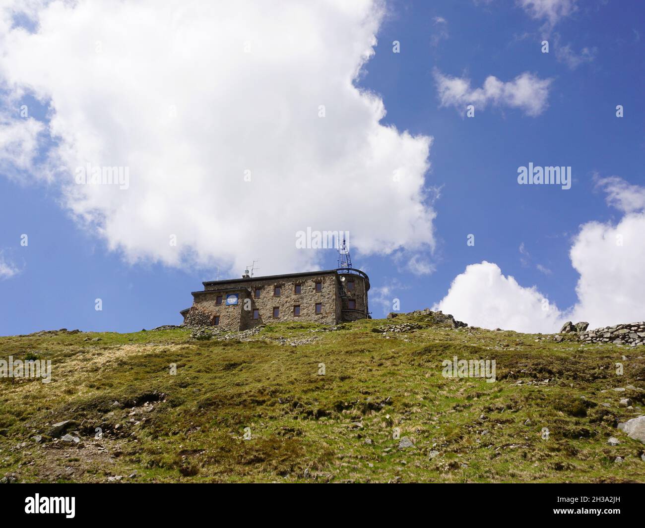 Construction de l'Observatoire météorologique sur Kasprowy Wierch dans les montagnes Tatra, Pologne Banque D'Images