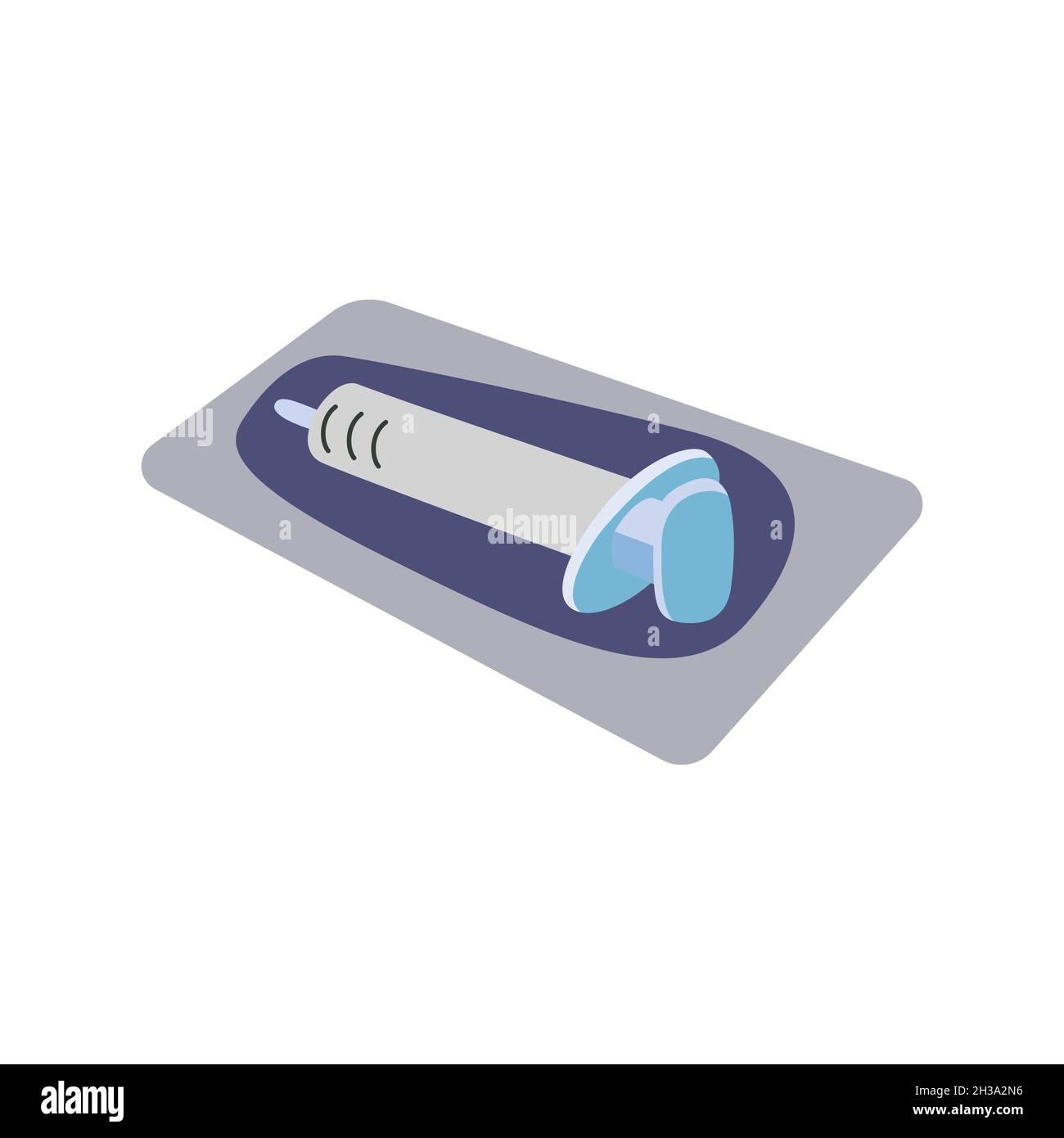 Icône médicale de seringue à injection isolée sur fond blanc illustration plate vecteur de conception Illustration de Vecteur