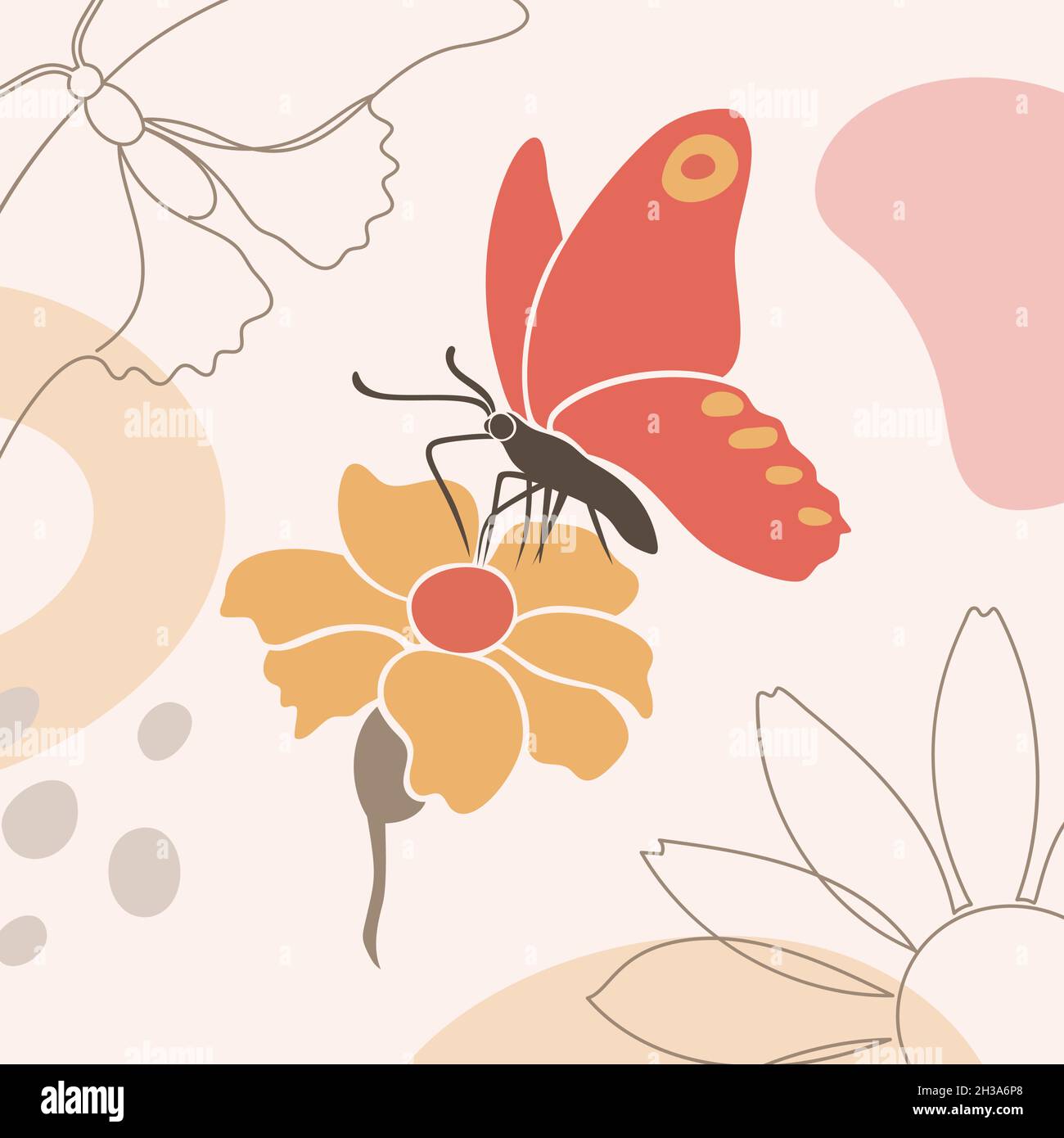 Arrière-plan dans un style moderne à une ligne et plat. Illustration de Vecteur