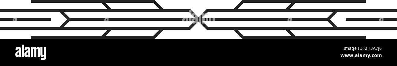 Séparateur de texte tribal.Séparateur de conception de page linéaire horizontal rétro Illustration de Vecteur