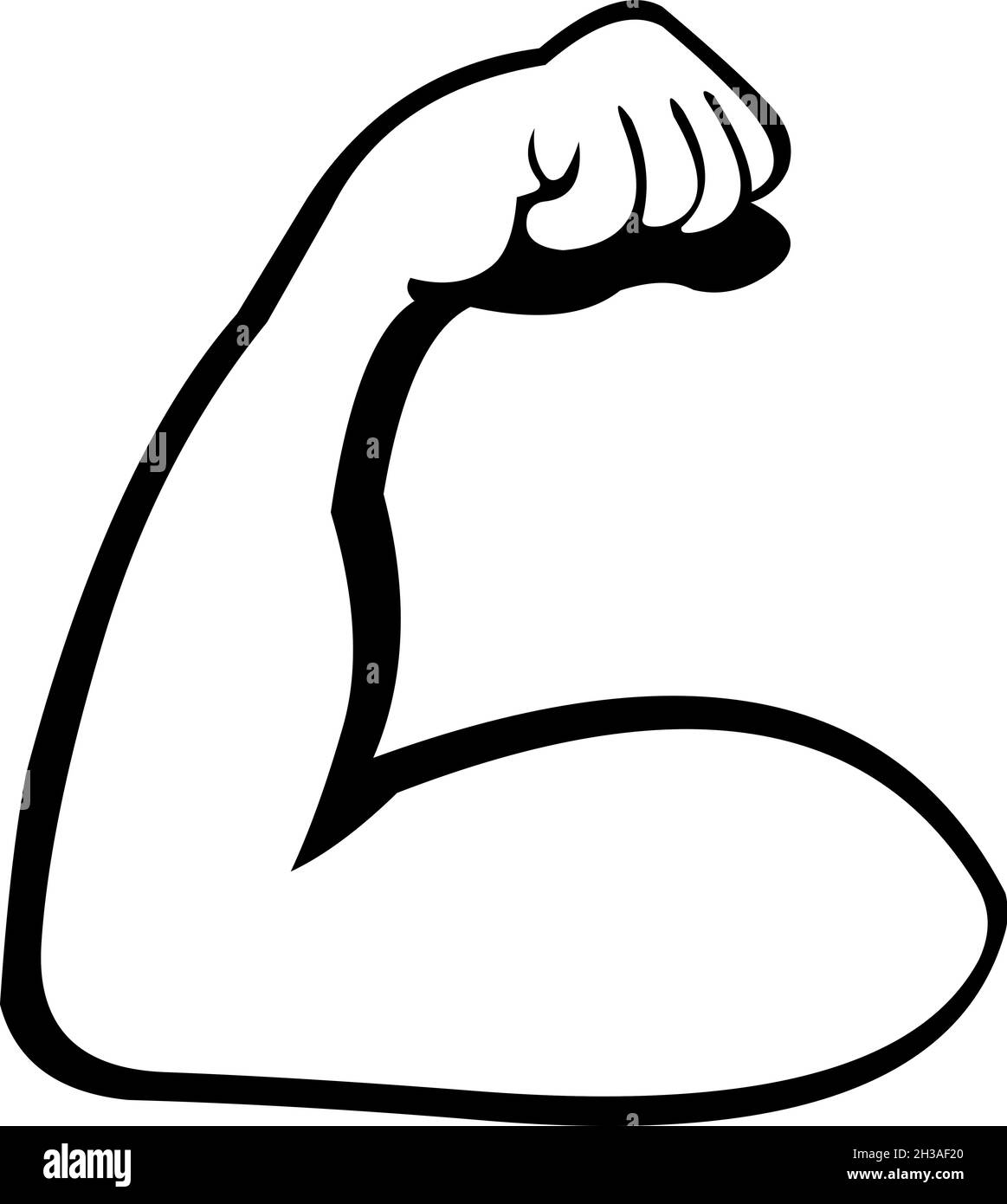 Illustration vectorielle du bicep en noir et blanc Illustration de Vecteur