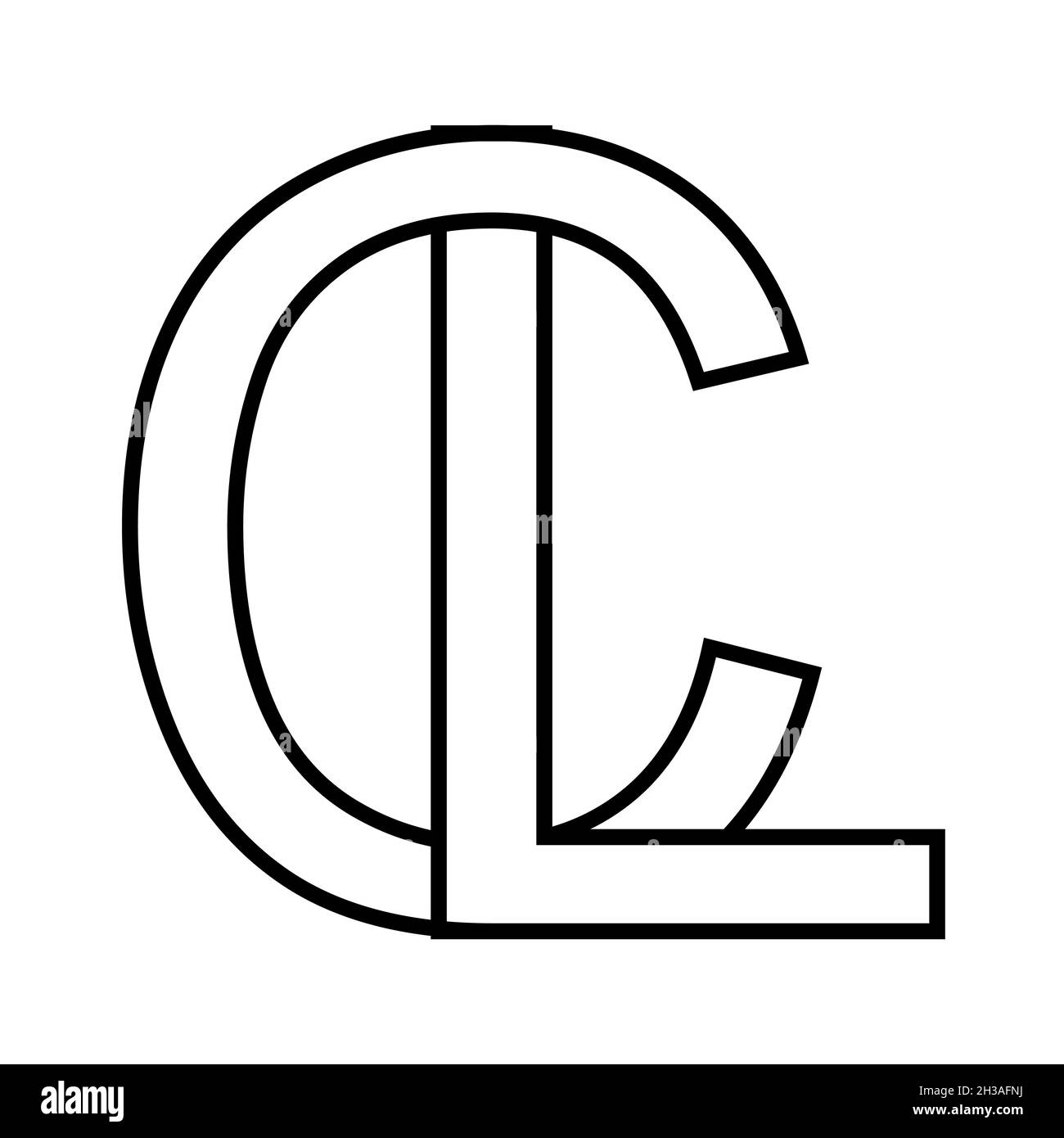 Logo signe lc, cl icône signe lettres entrelacées c l Illustration de Vecteur