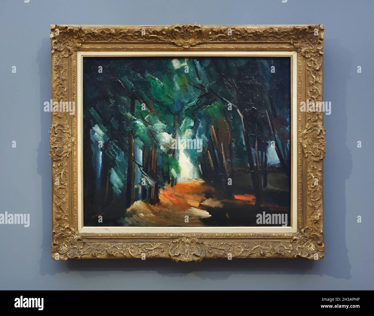 Peinture 'Forêt' du peintre français post-impressionniste Maurice de Vlaminck (1914-1918) exposée au Musée Barberini de Potsdam, Allemagne. Banque D'Images