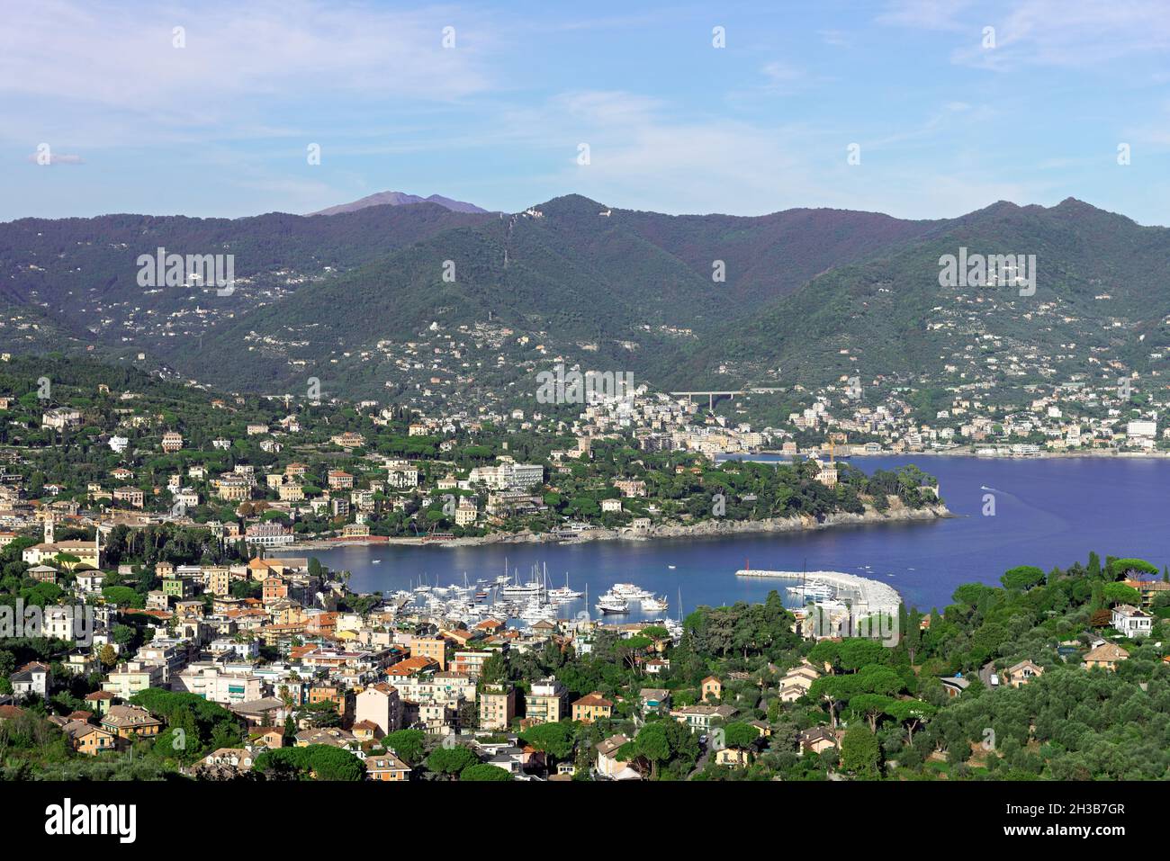 Vue panoramique de Santa Margherita Ligure, Gênes, Ligurie Banque D'Images