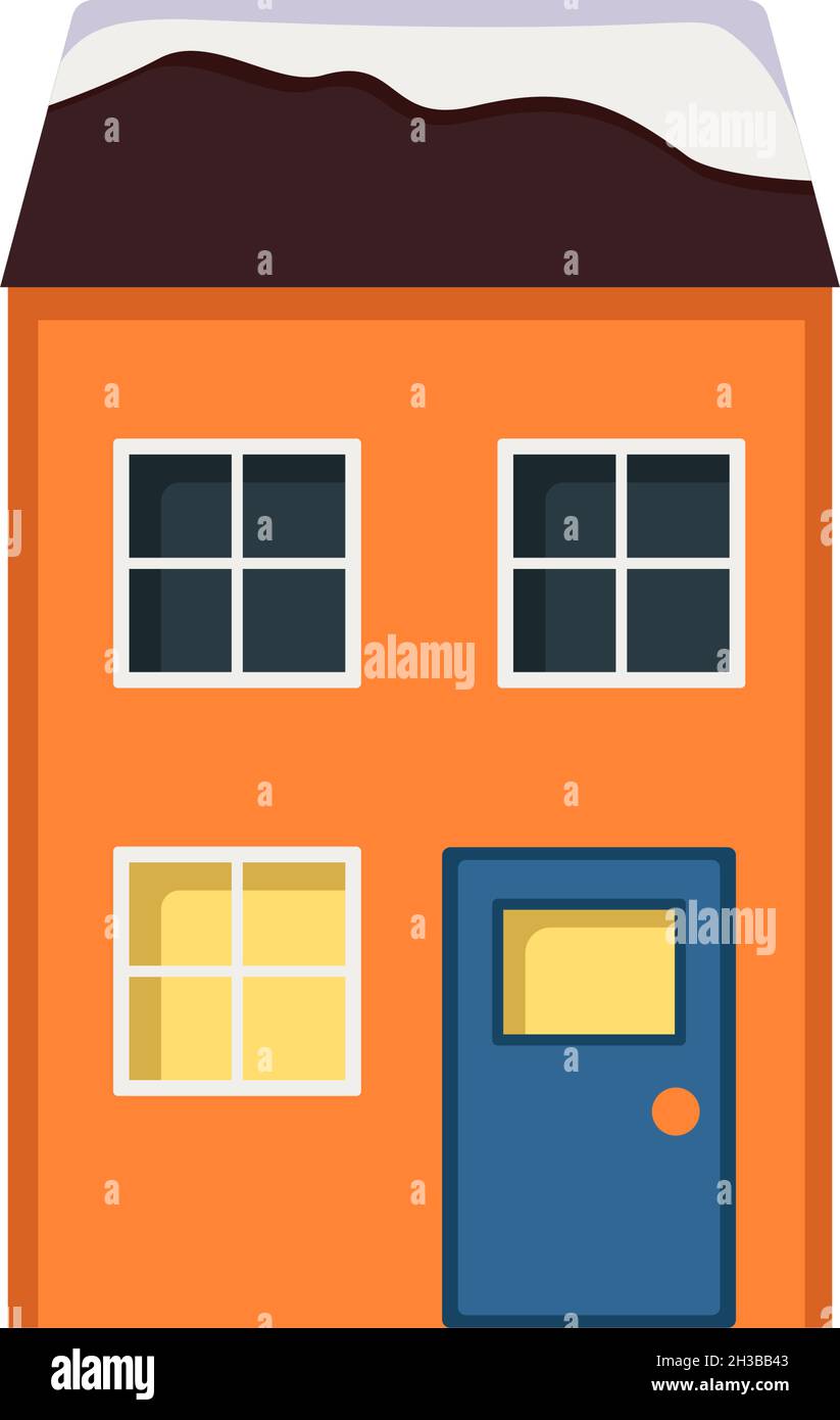 Maison d'hiver lumineuse et décorative dans la neige.Joyeux Noël et nouvel an.Hiver et vacances Illustration de Vecteur