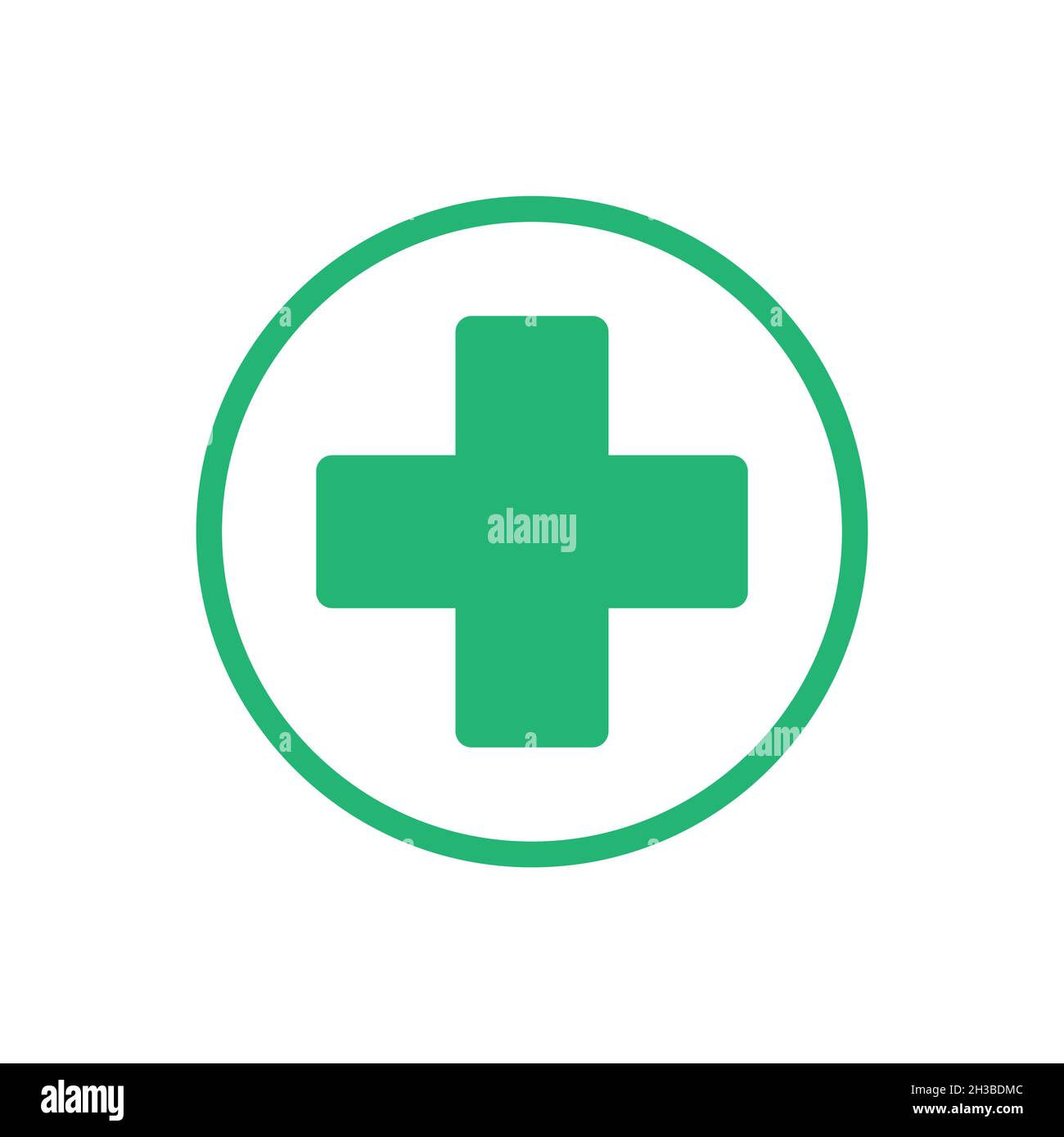 Icône en forme de croix verte.Affiche de la pharmacie Illustration de Vecteur