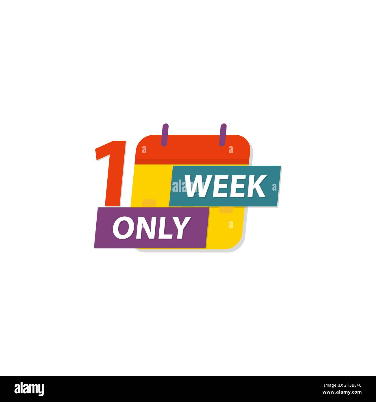 1 semaine seulement calendrier icône solde modèle plat Illustration de Vecteur