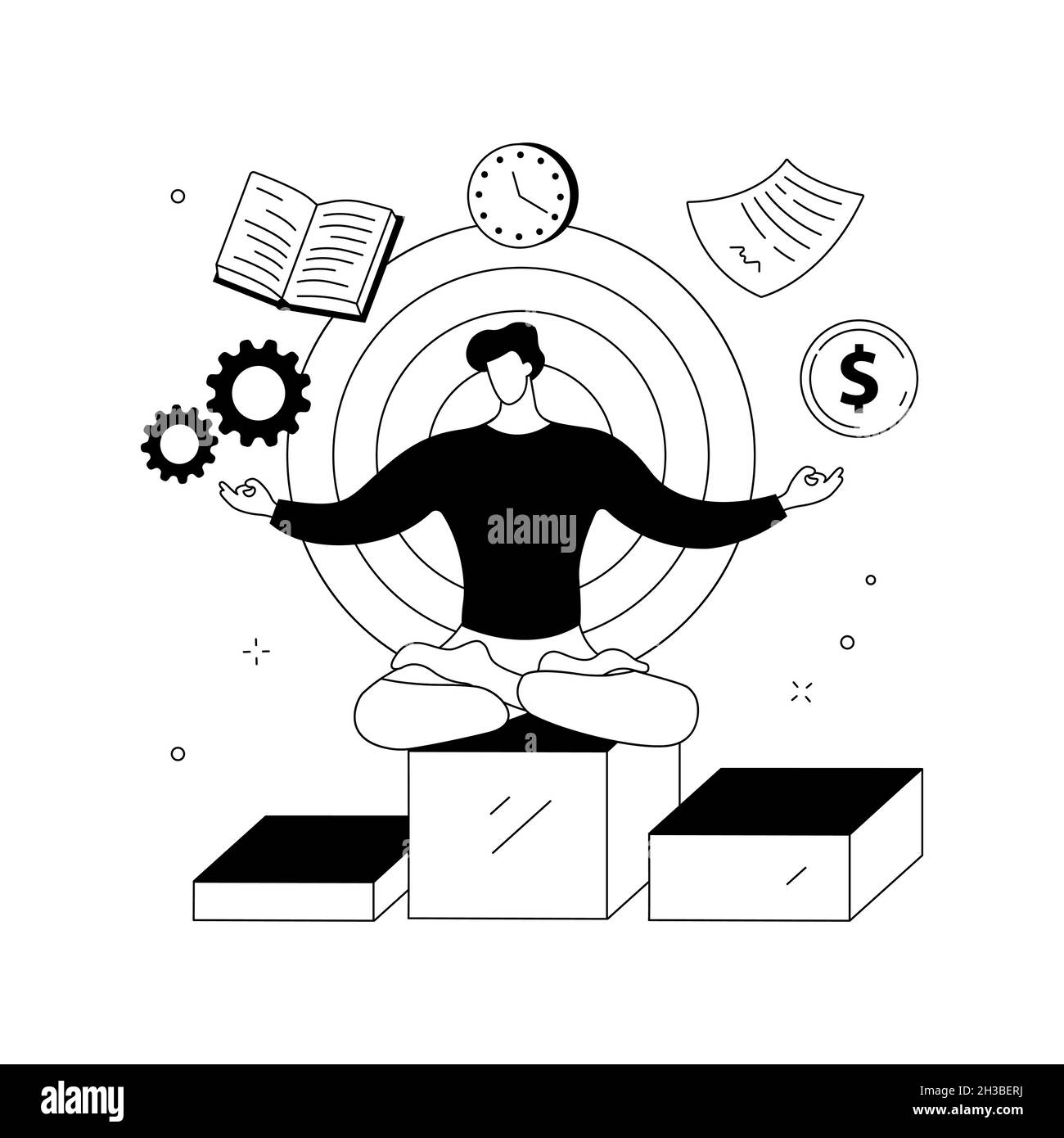 Illustration du vecteur de concept abstrait d'auto-gestion. Illustration de Vecteur