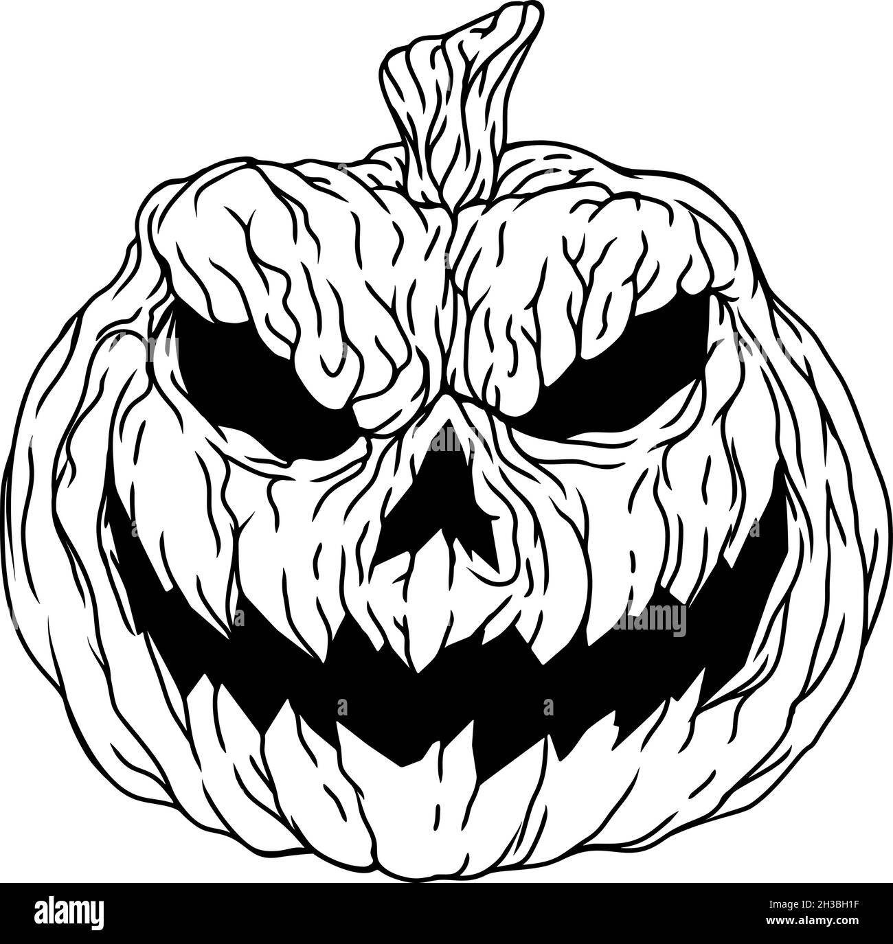 Lanterne Jack O en forme de citrouille effrayante pour Halloween Illustration de Vecteur