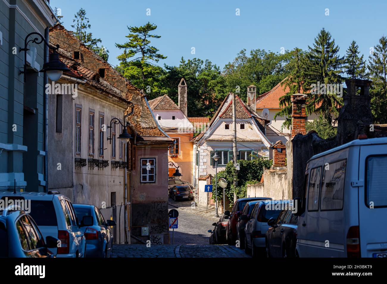 La ville de Sibiu en Roumanie Banque D'Images