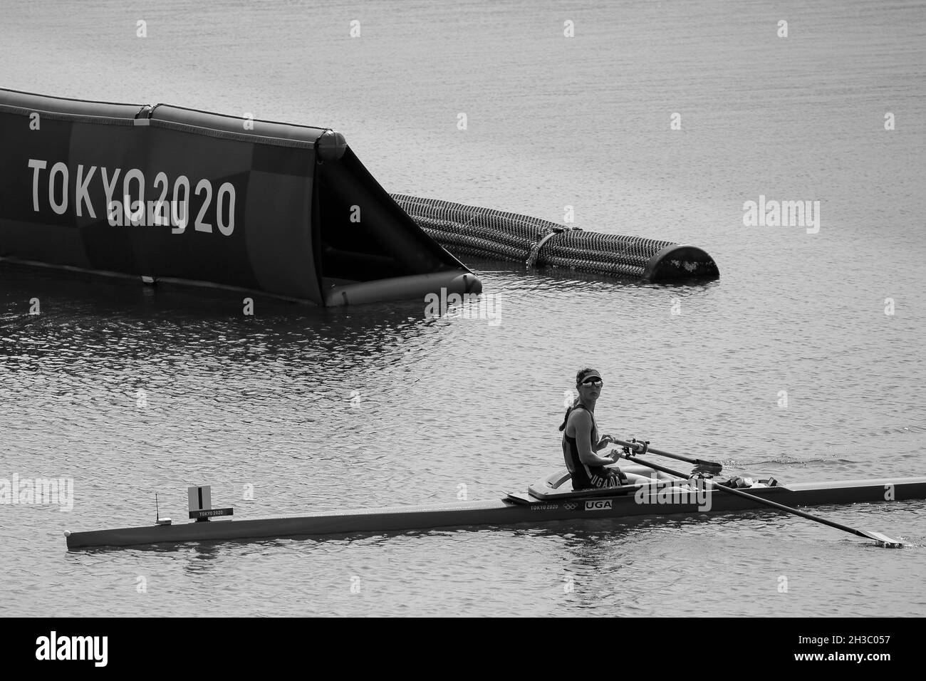 23 JUILLET 2021 - TOKYO, JAPON: Kathleen NOBLE de l'Ouganda en action pendant la chaleur des Sculpts uniques des femmes d'aviron 2 aux Jeux Olympiques de Tokyo 2020 (Pho Banque D'Images